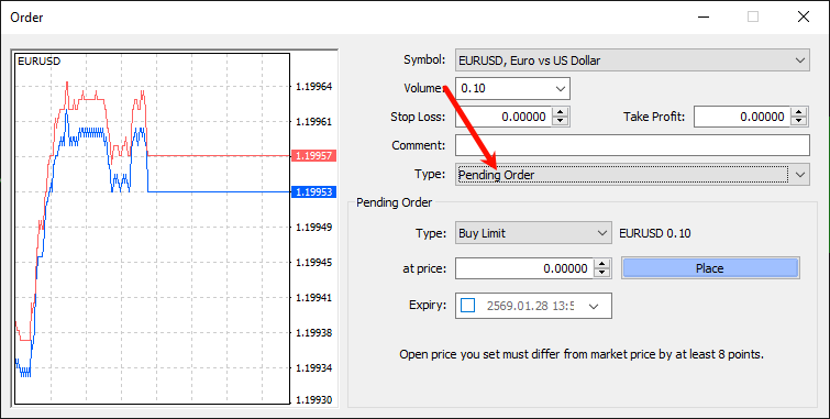 วิธีตั้ง Pending Order ใน MT4 แบบเข้าใจง่าย (ตั้งออเดอร์ล่วงหน้า)
