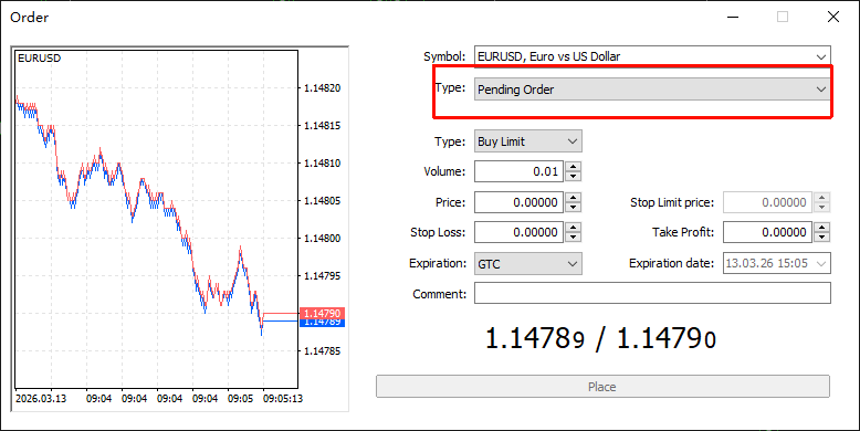 วิธีตั้ง Pending Order ใน MT5 แบบเข้าใจง่าย